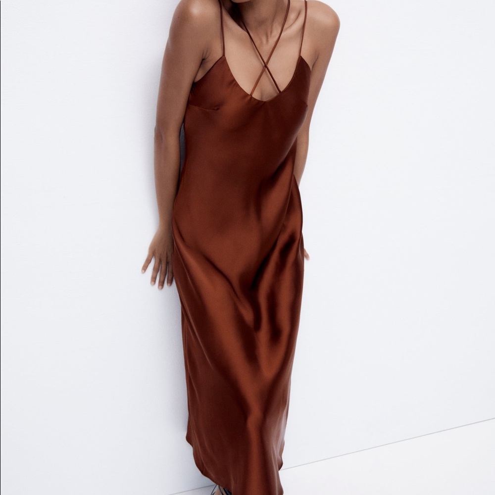Zara satin midi dress